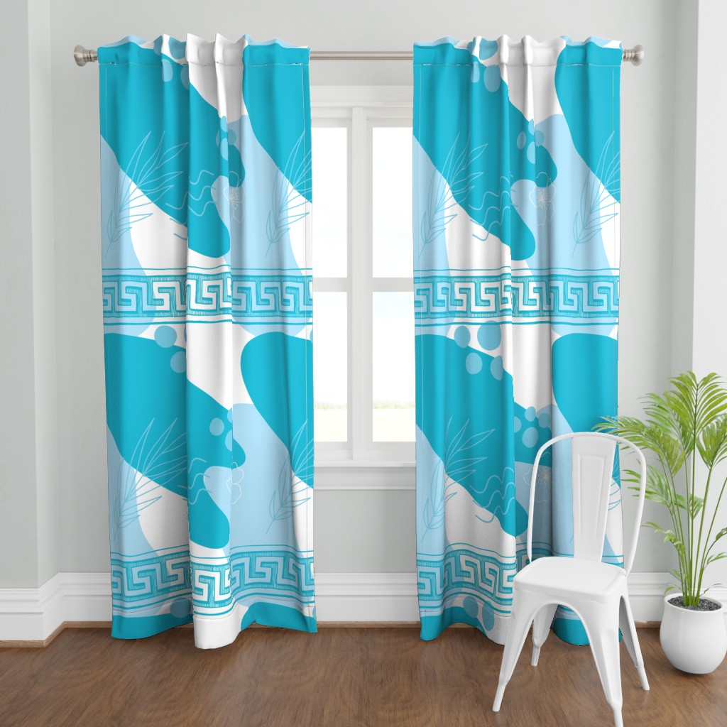 Tiles 133 GreecePattern Curtain Panel