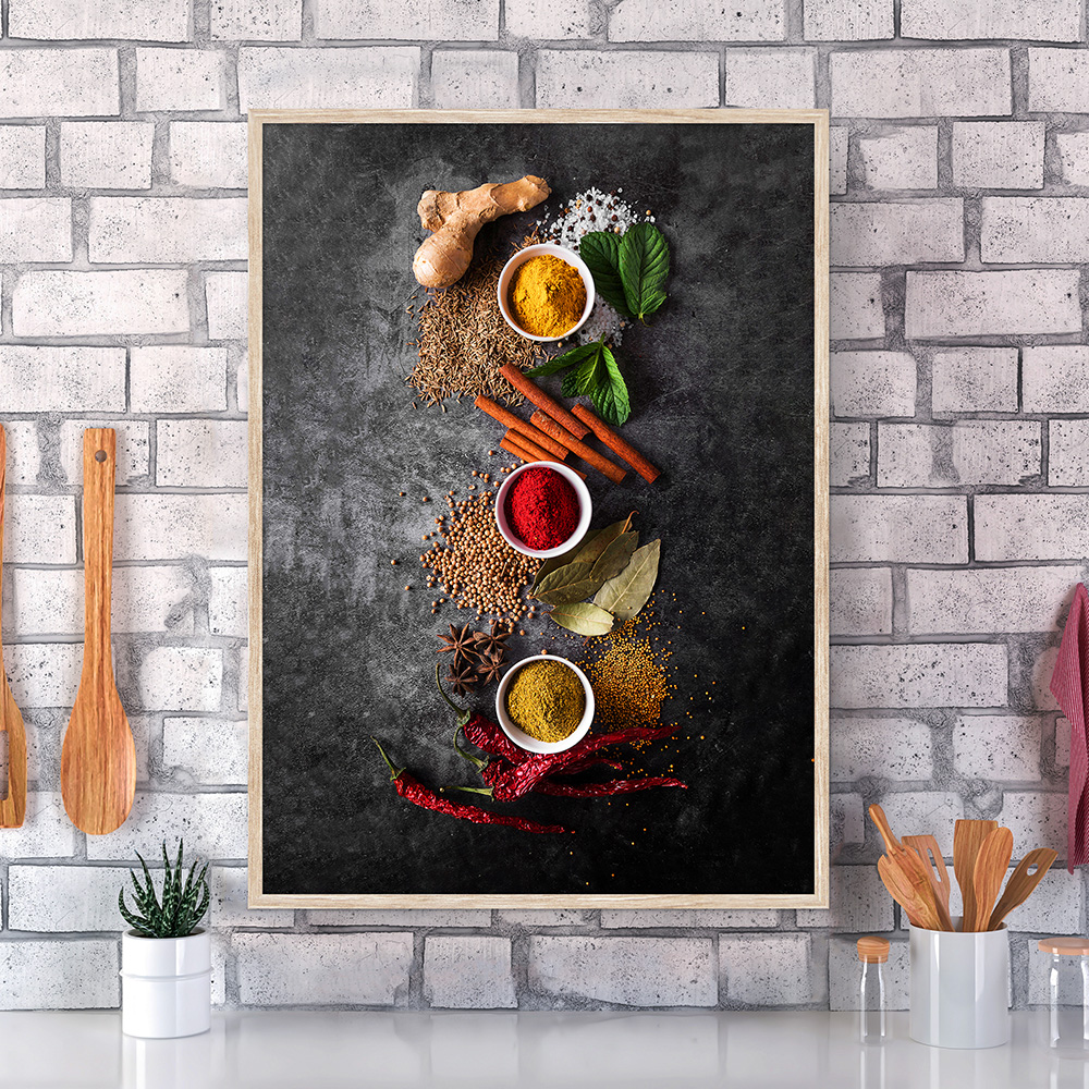 Spices (Italian/Spanish cuisine) — Food kitchen poster/blackboard