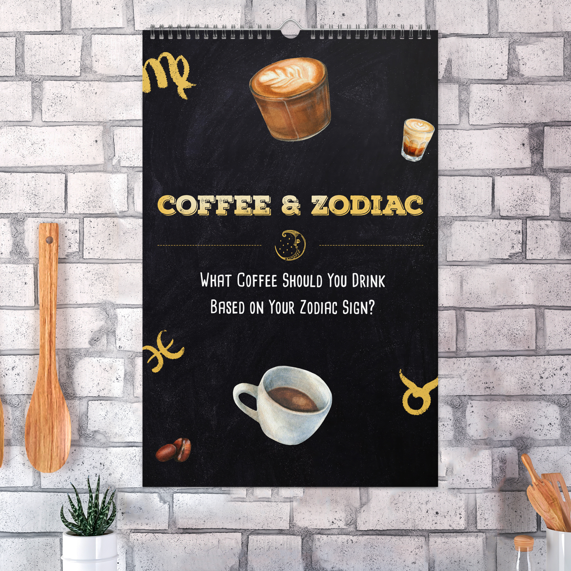 Coffee and Zodiac: Calendar 2027 – Coffee Lovers Wall Calendar | Astrology Calendar, Coffee Recipe Chalkboard Art