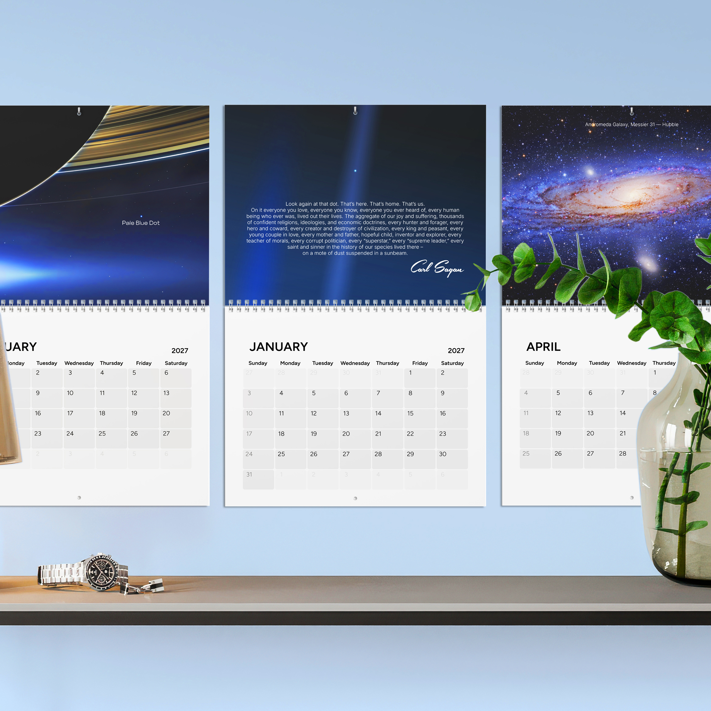 Pale Blue Dot 2027 Calendar – James Webb & Hubble space print