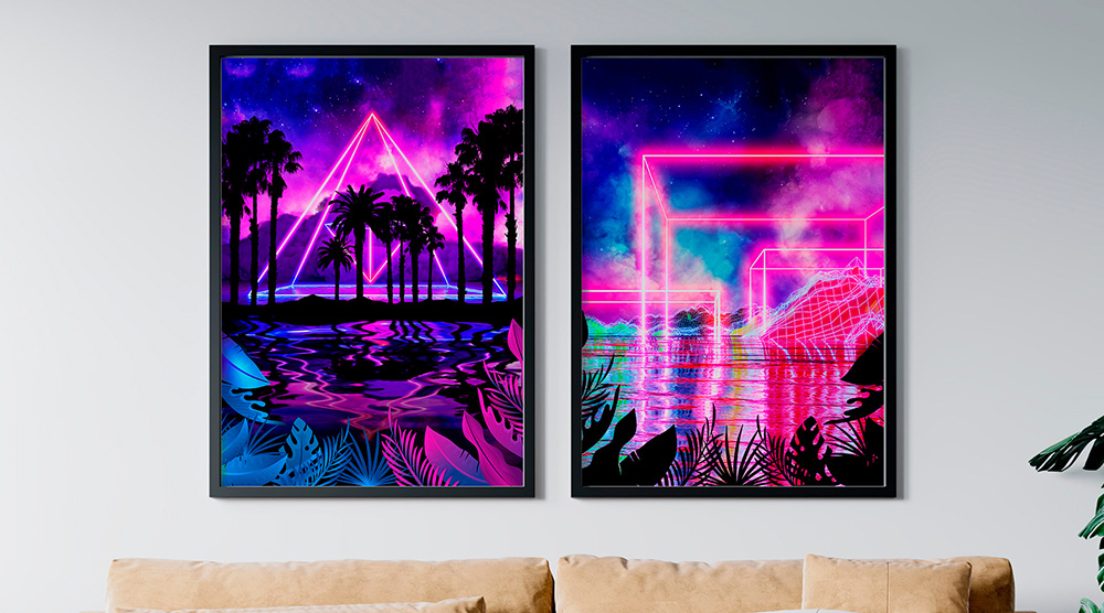 Synthwave, neon art