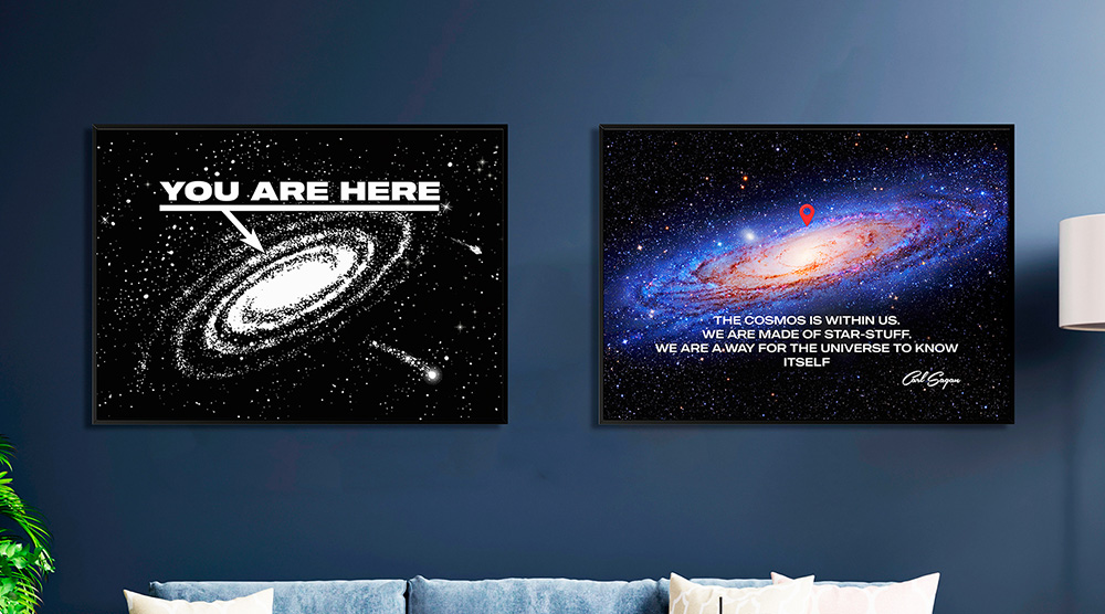 You are here - Milky Way galaxy art poster