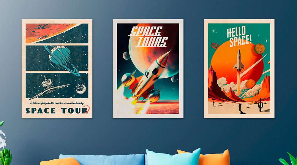 Retro space poster