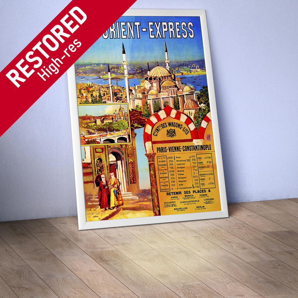 Orient Express, Istanbul, Turkey, 1891 [RESTORED] — retro vintage travel poster