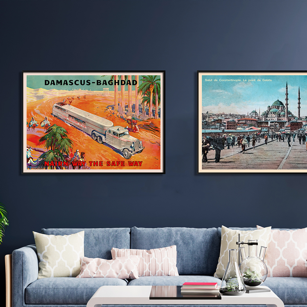 Damascus, Baghdad. Nairn transport Co. Syria, Iraq. 1935 — retro travel poster