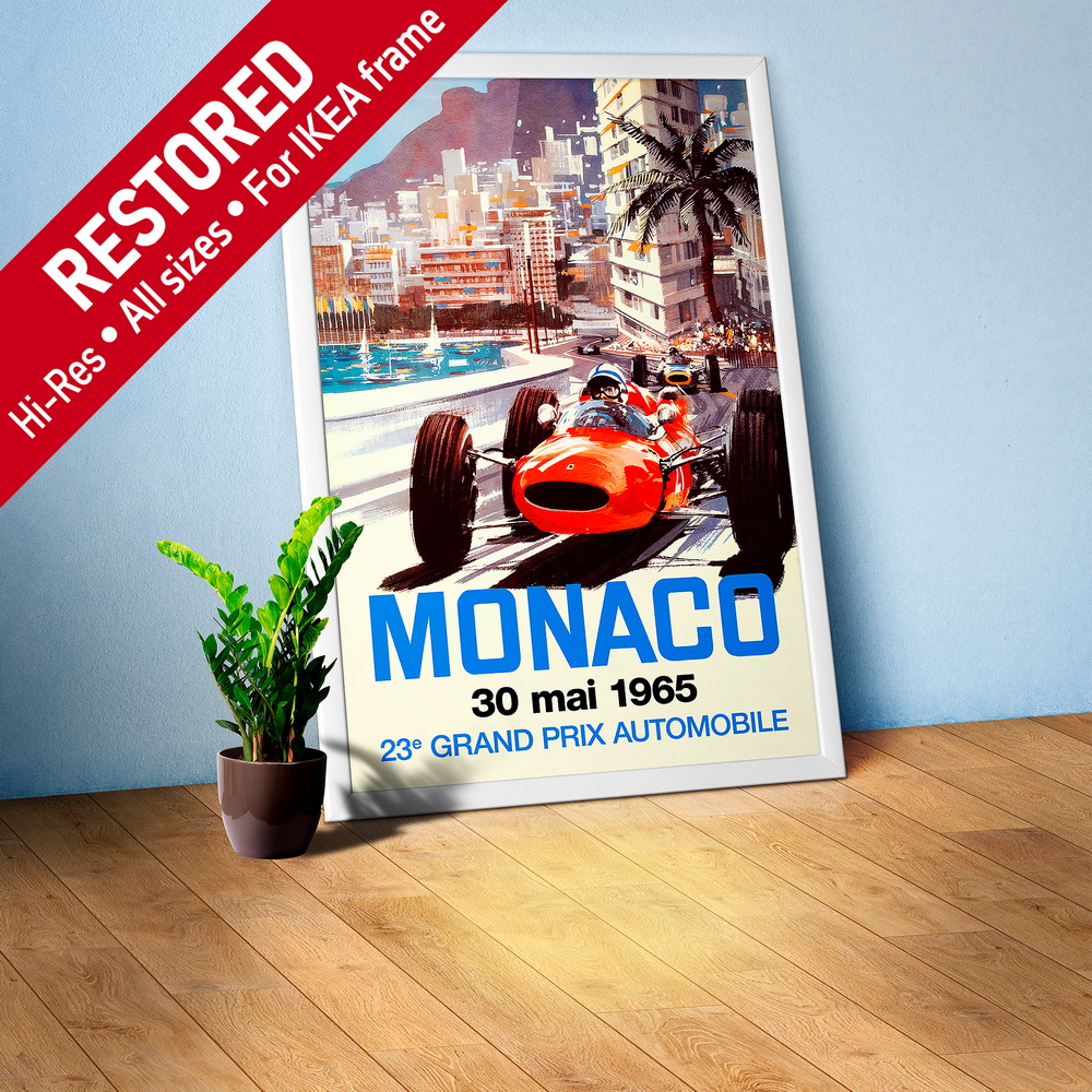 Monaco Vintage F1 Grand Prix, 1965 poster — Vintage Formula 1 poster