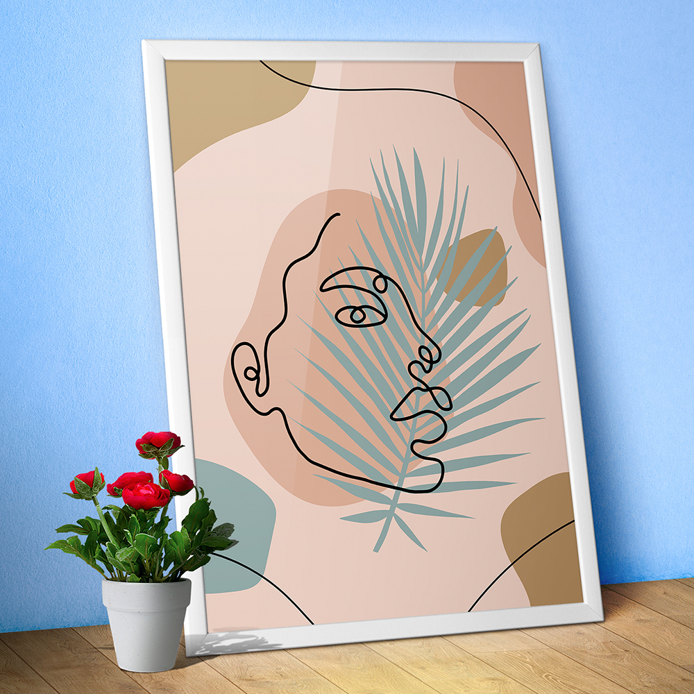 Boho wall art: Boho woman portrait — boho wall decor, aesthetic poster