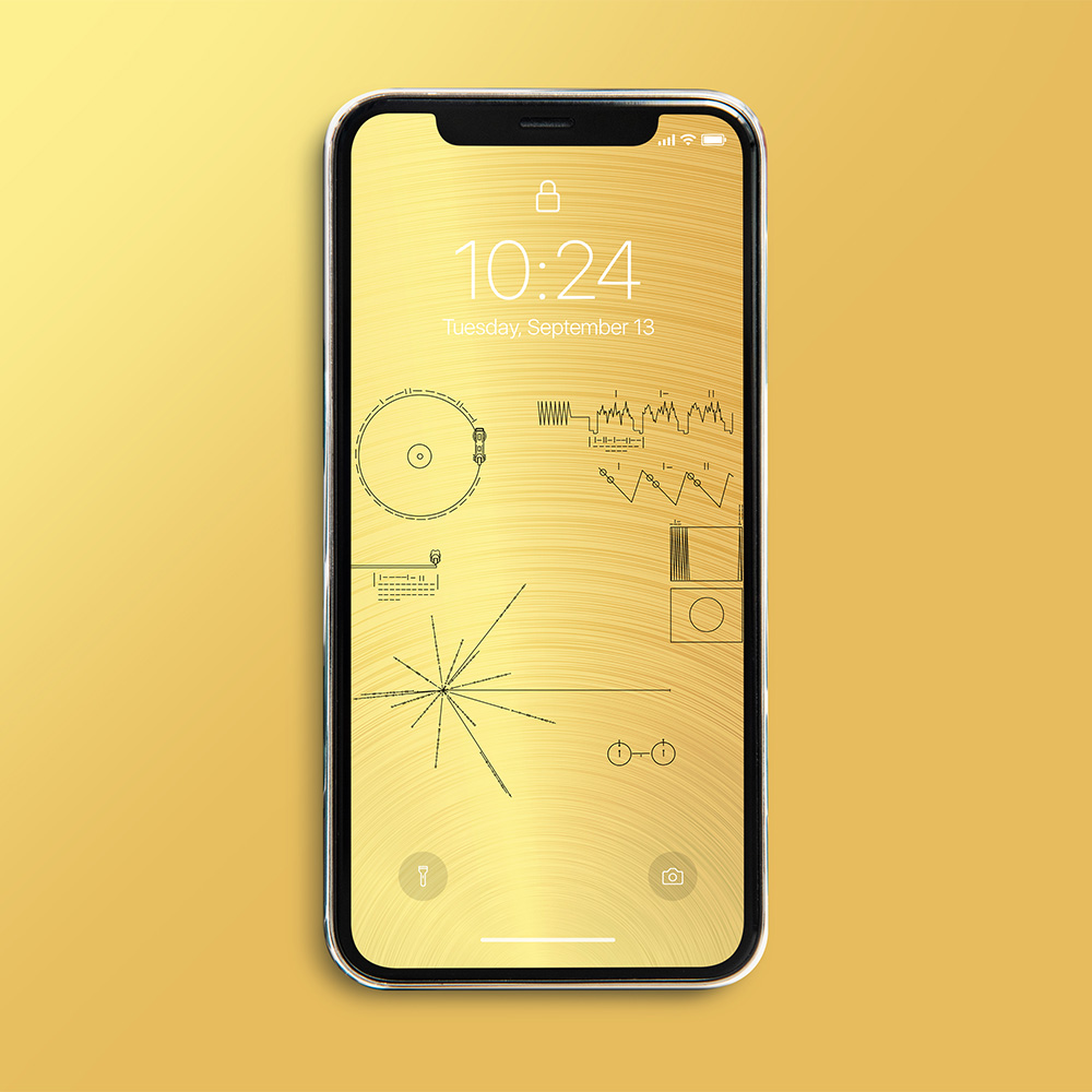 Phone Wallpaper: NASA Voyager 1 Golden Record — Instant digital download, mobile wallpaper