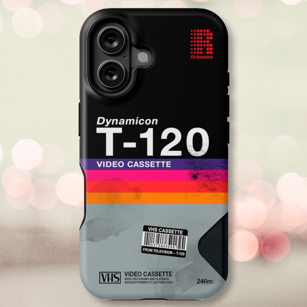 VHS cassette case, T-120 [retrowave/vaporwave] — Tough Case for Phone iPhone Case
