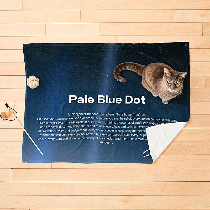 Pale Blue Dot poster, NASA Voyager 1 with Carl Sagan quote (Vector Art) Pet Blanket