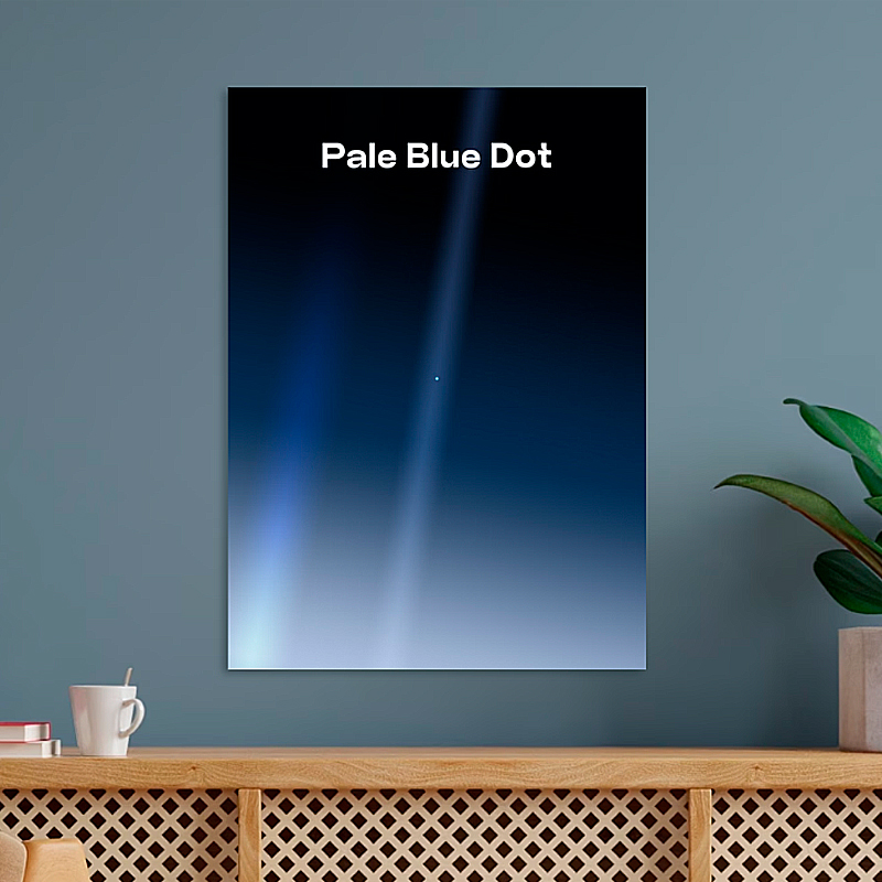 Pale Blue Dot - metal print, Displate