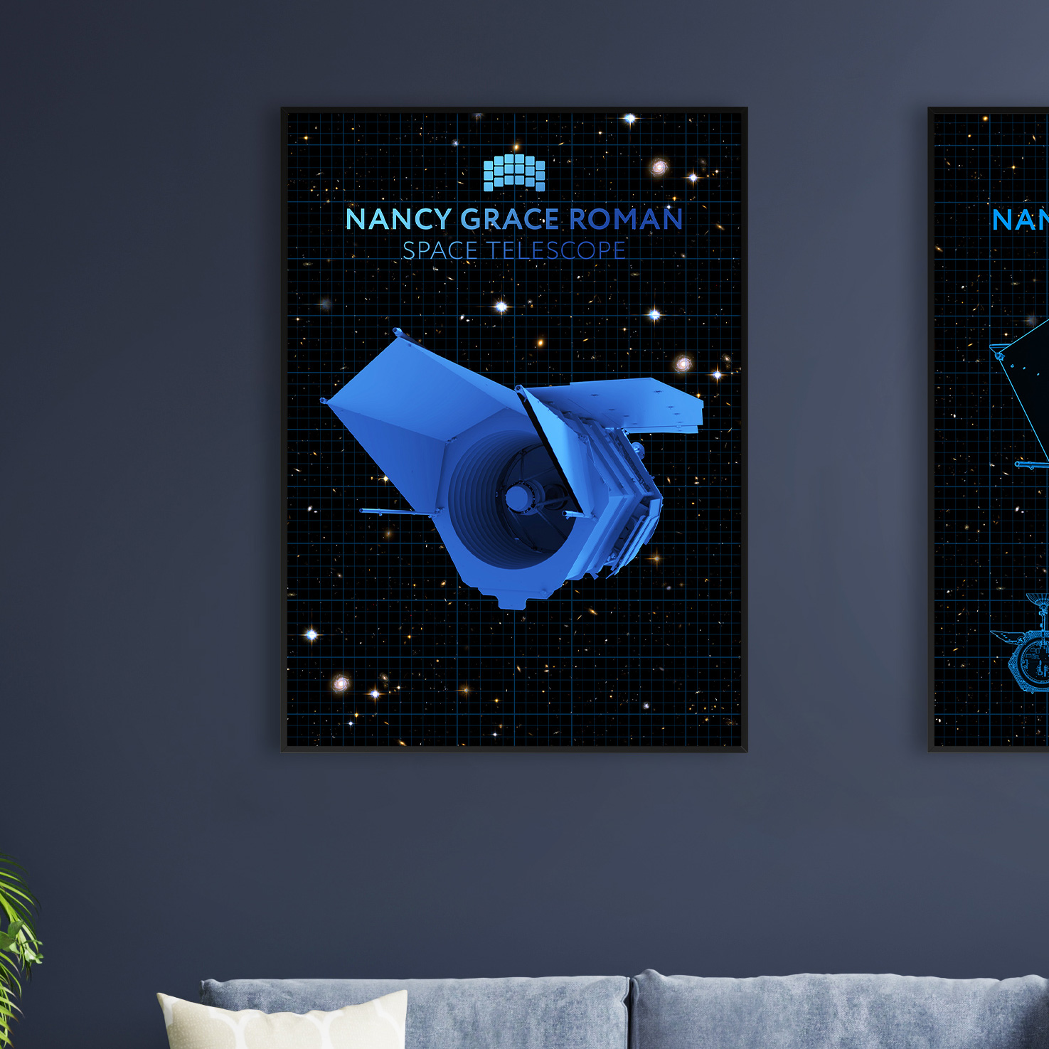 Nancy Grace Roman Telescope Blueprint Poster — NASA NGRST Space Print