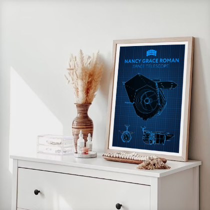 Nancy Grace Roman Telescope Blueprint Poster — NASA NGRST Space Print