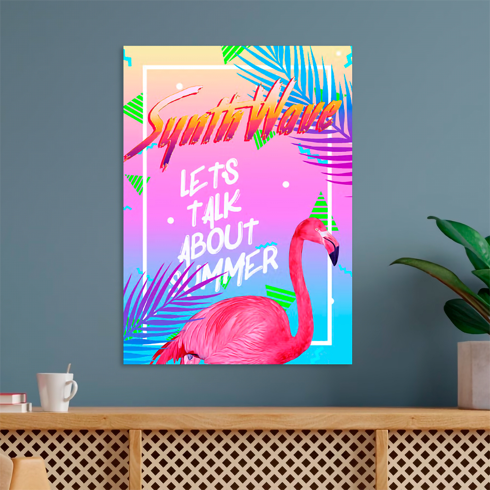 Synthwave Summer flamingo
