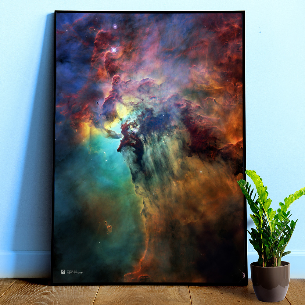 Lagoon Nebula, M8, NGC 6523, NASA Hubble Space Telescope — space poster