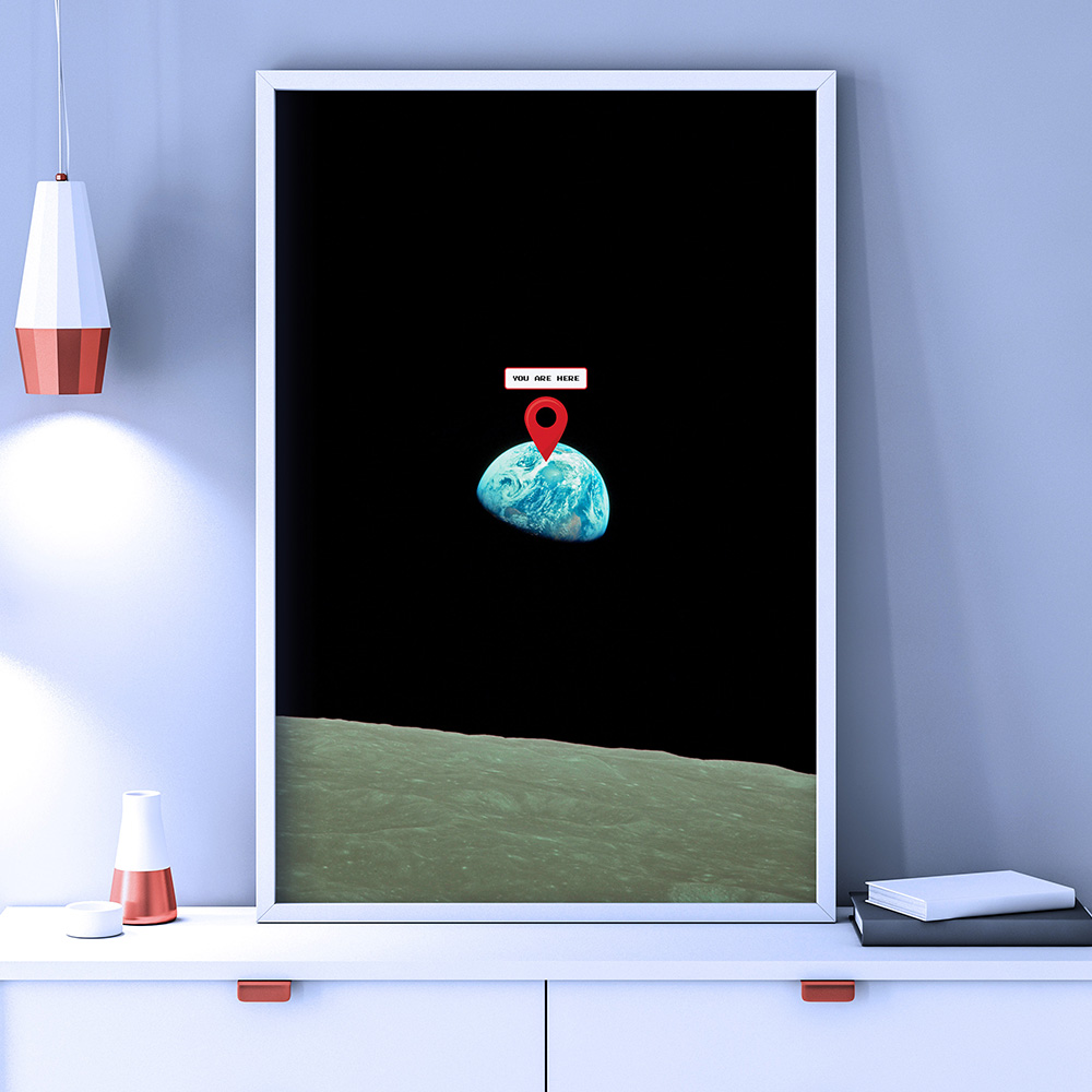 You are here: Earthrise, NASA Apollo 8 — Space poster
