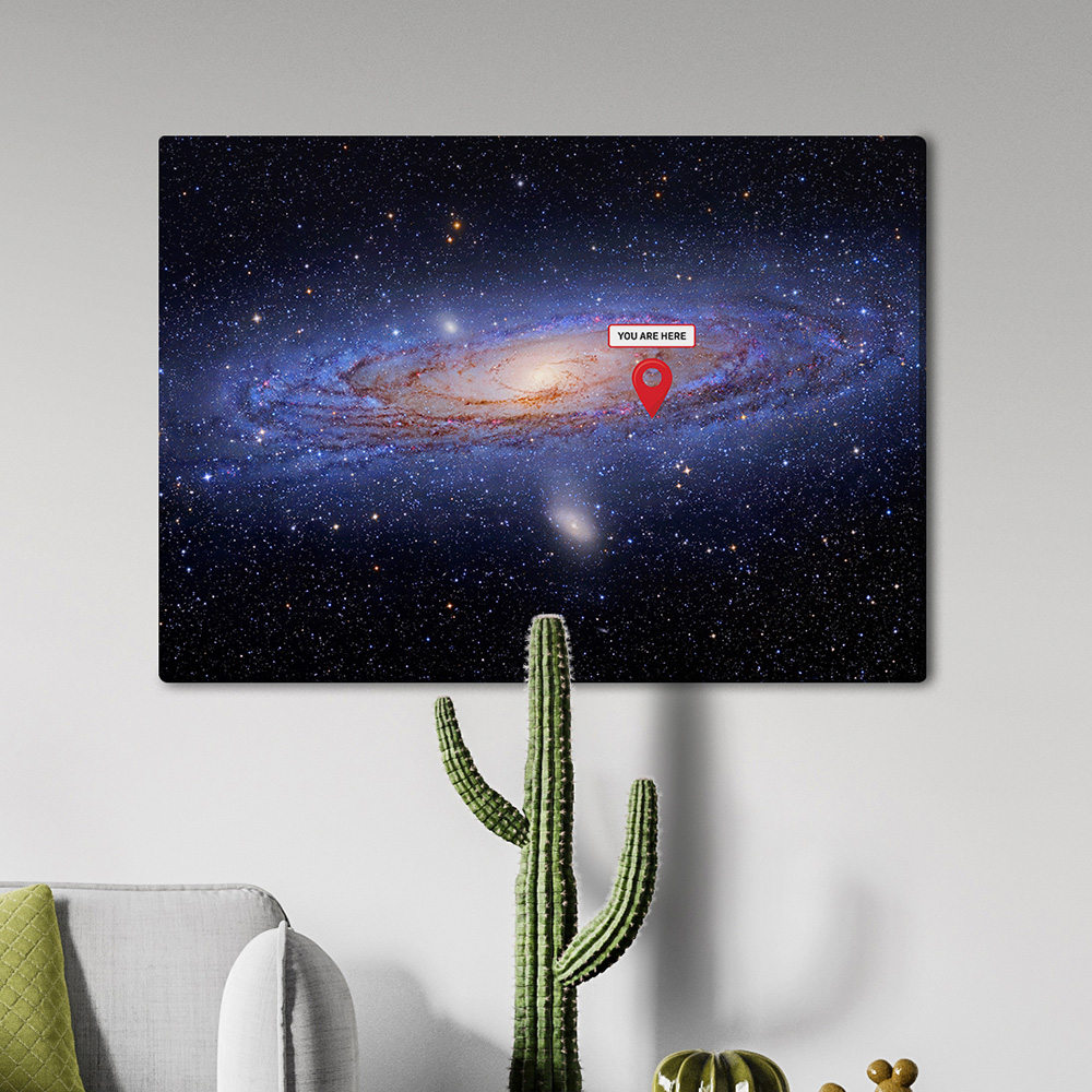 You are here: Milky Way galaxy map — space poster, science poster, galactic map, space map