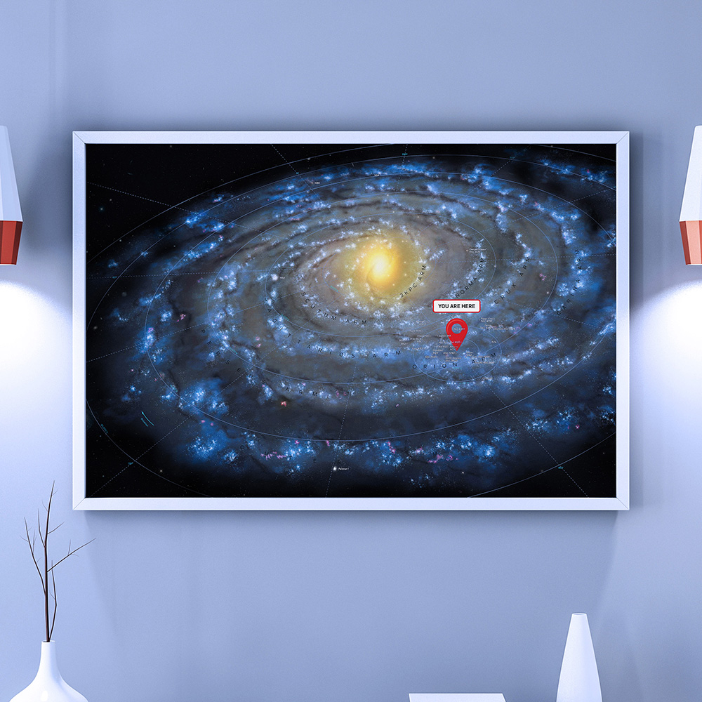 You are here: Milky Way galaxy map — space poster