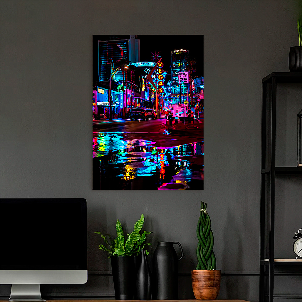 Neon night city Las Vegas