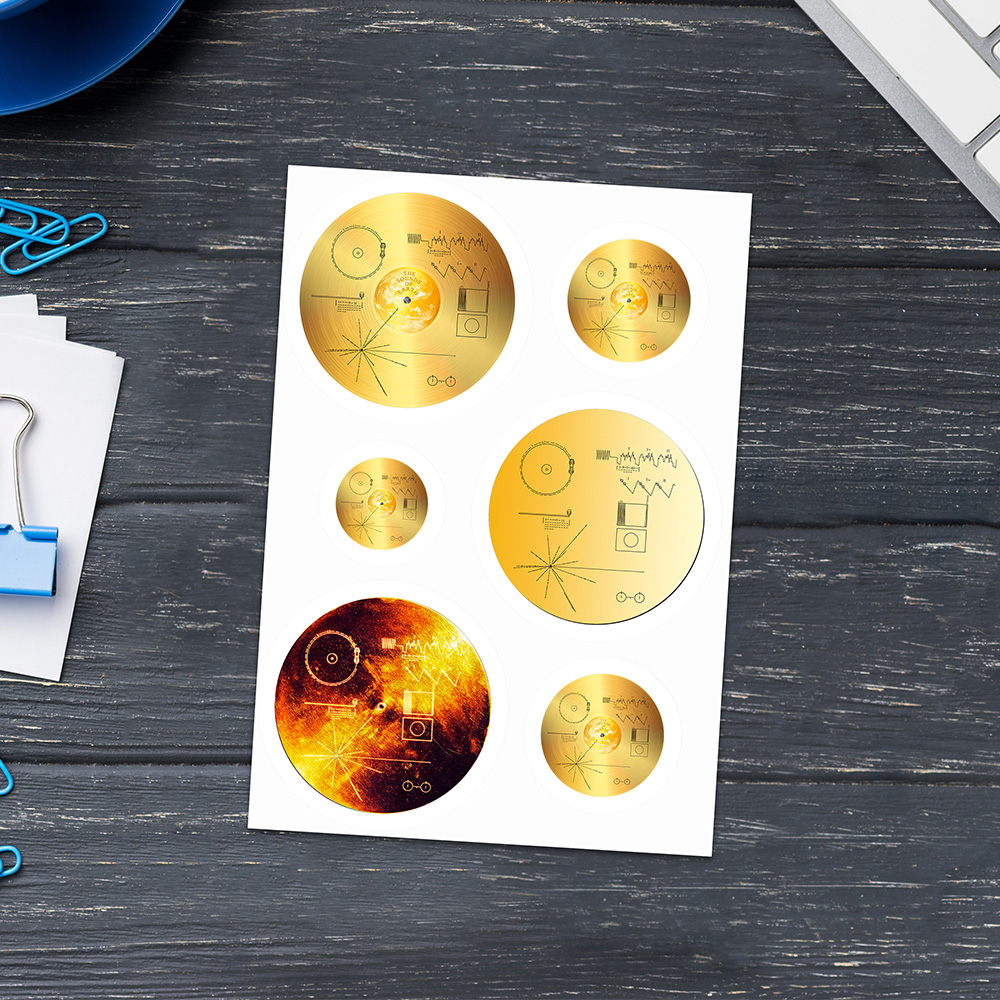 NASA Voyager 1 Golden Record — space stickers, sticker pack, macbook skin