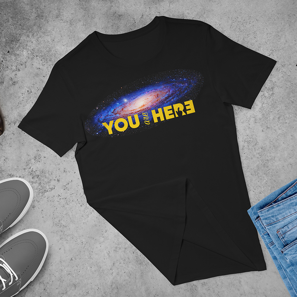 You are here: Milky Way galaxy map — Short-Sleeve Unisex T-Shirt