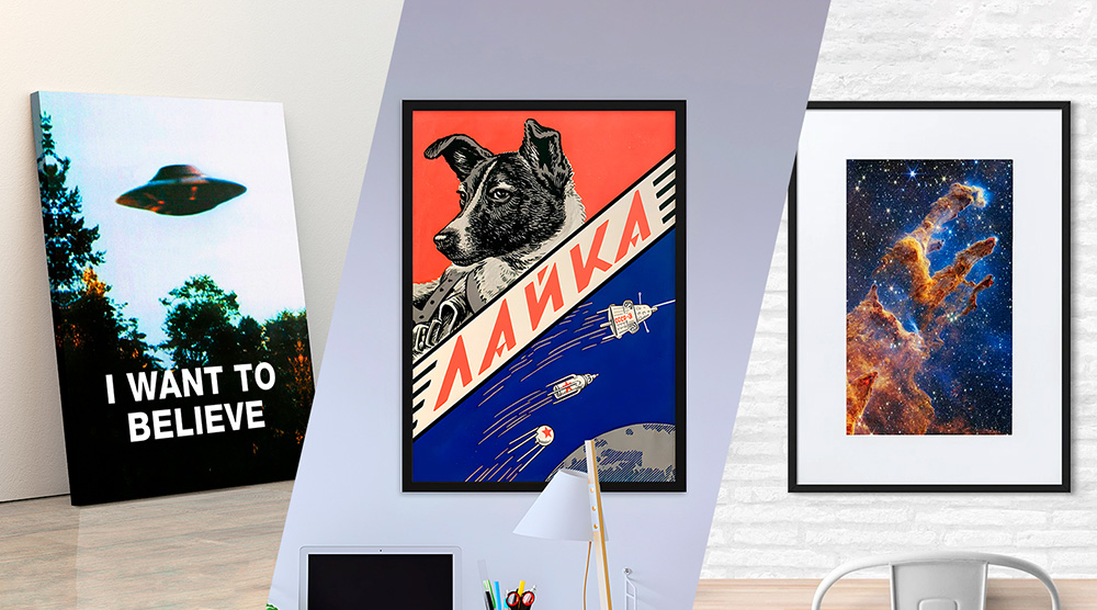 Framed space posters