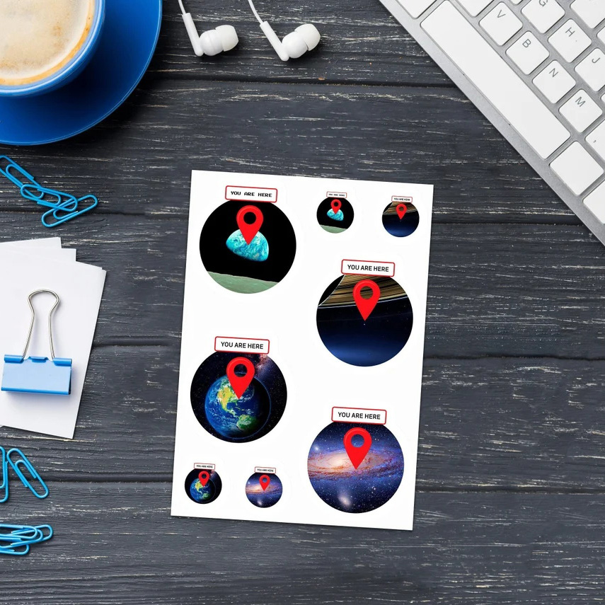 You are here: Milky Way galaxy map, space map — Space sticker